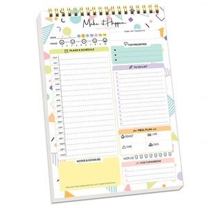 A5 English Daily Weekly Planner Notebook Retro Minimalist Schedule Notepad Time Management Agenda For Office School