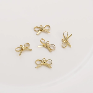 3D Bowknot Charms 14K Gold Plated Copper Bow Pendants For DIY Jewelry Making Necklaces Earrings Accessories