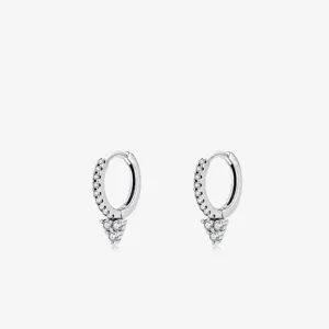 Orecchini A Cerchio In Argento Sterling 925 Zirconia Cubica Triangolare Orecchini Pendenti Geometrici Gioielli Minimalisti Donna