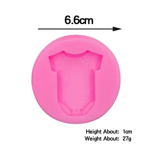 Pink silicone baby clothes fondant mold for DIY cake decorating and soap making 6.6cm