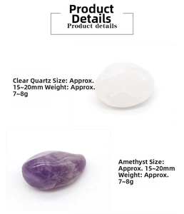 Macro detail of polished irregular clear quartz and amethyst yoga crystal stones