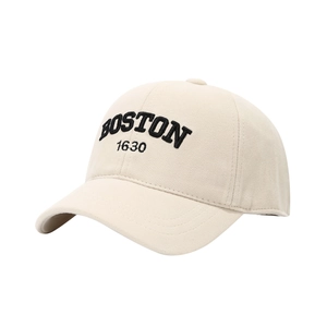 Beige Kinder Baseballkappe aus Wolle mit Boston 1630 Stickerei für Herbst und Winter Schutz