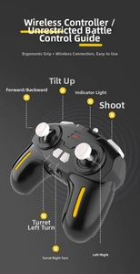 2.4G wireless remote controller with dual joysticks for RC stunt tank toys
