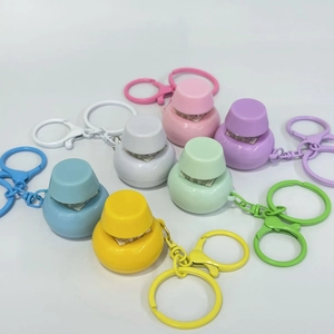 Mechanical keyboard switch tester keychain with seven colorful plastic stress relief buttons