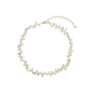 Baroque natural pearl necklace with golden adjustable lobster clasp and extension chain
