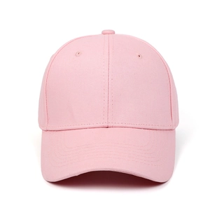 Classic pink cotton twill baseball cap with breathable eyelets and adjustable soft top