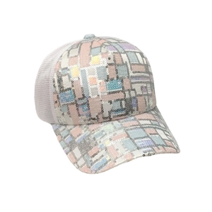 Colorful sequin baseball cap with breathable mesh back for summer sun protection