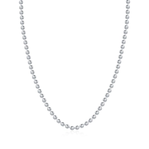 Minimalist S925 sterling silver bead chain choker necklace with metallic finish for women