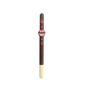 Cute chocolate stick gel pen 0.5mm with strawberry pattern and cupcake decor