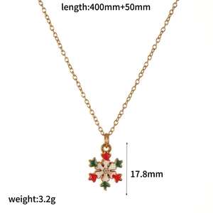 Detail view of snowflake necklace with 400mm chain length and 17.8mm pendant size