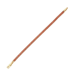 Fashion tennis bracelet with orange baguette-cut cubic zirconia and gold-plated finish