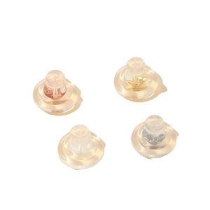 Transparent silicone earring backs with 18K gold butterfly inserts set of 4 pieces