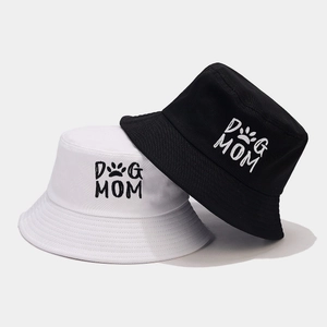 Cotton Bucket Hat Dog Mom Embroidered Sun Protection Summer Travel Casual Gift For Pet Lovers Women