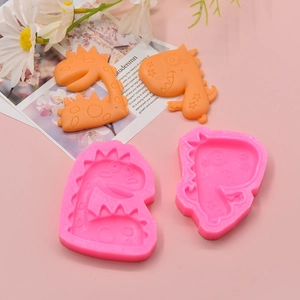 Cartoon dinosaur silicone fondant mold for DIY cake decorating and clay crafts