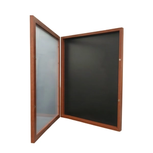 Deep walnut wood jersey display box with black velvet lining and metal hinges