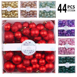 44er Set Weihnachtskugeln Ornamente Kunststoff Unzerbrechlich Gemischte Größe Weihnachtsbaum Deko Für Feiertage Party