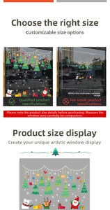 Customizable Christmas window stickers featuring Santa, reindeer, and polar bear designs