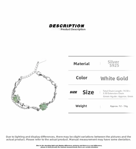 Detail of S925 silver bracelet with 8mm green aventurine stones and liquid metal texture