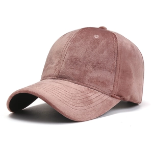 Classic rose pink suede texture baseball cap with adjustable brim for men and women