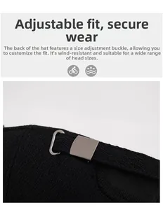 Detail of adjustable metal buckle on winter baseball cap for custom fit and wind protection