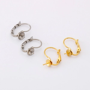 Crochets D'oreilles Dormeuses En Acier Inoxydable Plqué Or Avec Plateau À Épingles Pour Künstliche Perles DIY Bijoux Petit