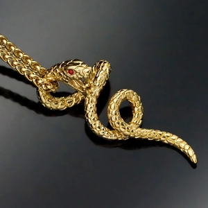 Hiphop 316 Roestvrij Staal Slang Hanger Voor Heren Dames Verguld Cobra Serpent Hanger Strass Ogen Zonder Ketting