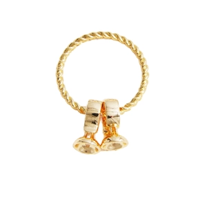 Golden brass 18K white gold twisted circle lobster clasp jewelry connector for DIY designs