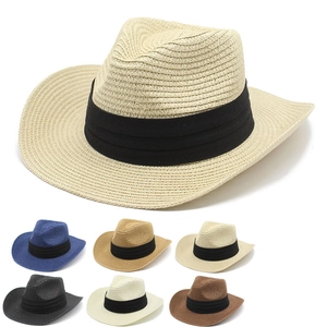 Straw Fedora Sun Hat Wide Brim Foldable Panama Summer Beach Cap Breathable Vintage British Style For Men Women