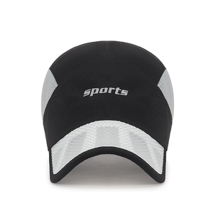 Unisex ice silk quick-dry sports cap with breathable mesh and sports logo embroidery