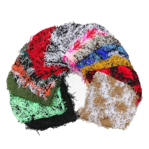Colorful frayed fabric patches for Balaclava hats and outdoor winter knit beanies