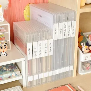 Transparent A4 plastic document organizer with 11 tiered units for office storage