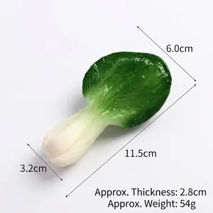 Lifelike PVC bok choy vegetable model for prop use measuring 11.5cm long and weighing 54g