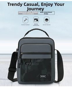 Detailed view of the multi-compartment structure and waterproof camouflage fabric of the bag