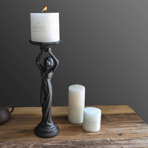 Retro Cast Iron Virgin Angel Sculpture Candle Holder Vintage Metal Candlestick For Home Table Decor Romantic Wedding Dinner
