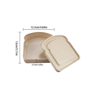 Maßangaben für beige Weizenstroh-Sandwichbox mit 13cm Länge und 3,7cm Höhe im Detail