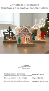 Detail of Nordic wooden Christmas candle holder featuring reindeer and snowflake cutouts
