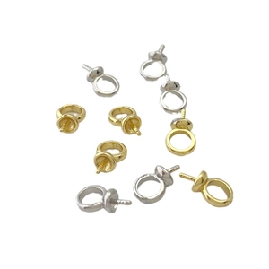 18K gold and silver plated screw eye pins for DIY jewelry making and necklace crafts