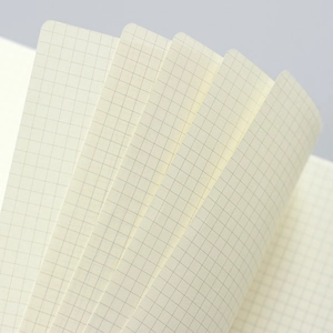 Minimalist B5 spiral notebook with thickened beige grid paper and rounded corners