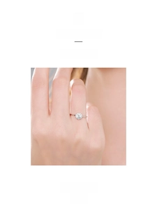 Close-up of S925 sterling silver ring featuring a sparkling zircon pave setting