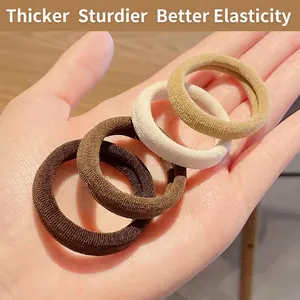 Thickened high elasticity hair ties in earth tones for durable everyday hair styling