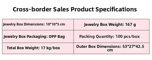 Detailed technical drawing of the PU leather jewelry box showing size 10x10x5 cm