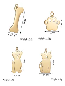 Tableau des tailles pour médailles d'identification en acier titane pour animaux de compagnie