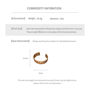 Detailed size chart for the oval triple-layer cutout cuff bracelet with dimensions