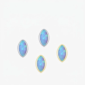 Marquise Cut Opal Stud Earrings 925 Sterling Silver Geometric Minimalist Leaf Jewelry For Women Elegant Accessories