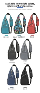 Detailed grid showing waterproof nylon crossbody bags in seven vibrant assorted colors