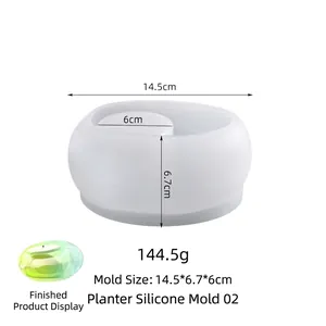 Stampo in silicone per vasi in resina fai-da-te con dimensioni 14,5x6,7x6cm e peso 144,5g