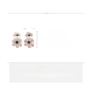 Detailed size chart and material specs for floral ginkgo leaf alloy drop earrings