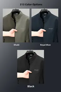 Dettaglio della trama del tessuto della giacca casual in kaki, blu e nero
