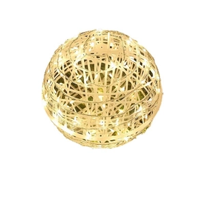 Catena di luci a LED con sfere di rattan bianco caldo per decorazioni natalizie esterne