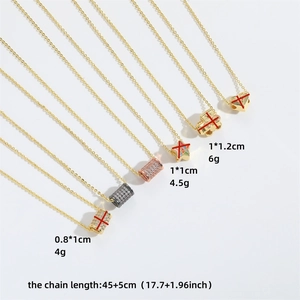 Assorted French star and heart pendant necklaces in gold and rose gold finishes